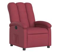 vidaXL Sillón reclinable de tela rojo tinto