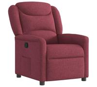 vidaXL Sillón reclinable de tela rojo tinto