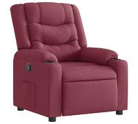 vidaXL Sillón reclinable de tela rojo tinto