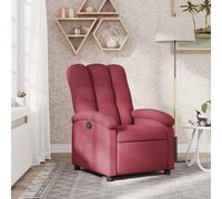 vidaXL Sillón reclinable de tela rojo tinto