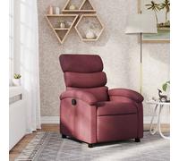 vidaXL Sillón reclinable de tela rojo tinto