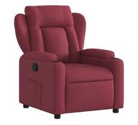vidaXL Sillón reclinable de tela con respaldo y reposabrazos, rojo tinto