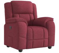 vidaXL Sillón reclinable de tela rojo tinto