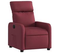 vidaXL Sillón reclinable de tela con respaldo y reposabrazos, asiento ajustable, rojo tinto