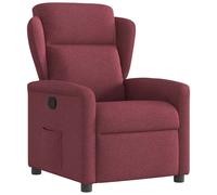 vidaXL Sillón reclinable de tela rojo tinto