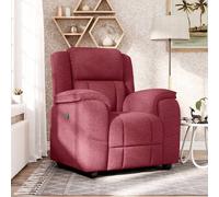 vidaXL Sillón reclinable de tela rojo tinto