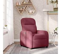 vidaXL Sillón reclinable de tela rojo tinto