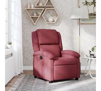 vidaXL Sillón reclinable de tela rojo tinto