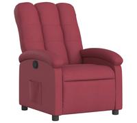 vidaXL Sillón reclinable de tela rojo tinto