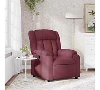 vidaXL Sillón reclinable de tela rojo tinto