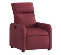 vidaXL Sillón reclinable de tela con respaldo y reposabrazos, asiento ajustable, rojo tinto