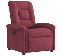 vidaXL Sillón reclinable de tela - para TV y ancianos - Rojo tinto