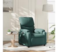 vidaXL Sillón reclinable de tela verde oscuro