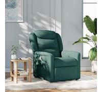 vidaXL Sillón reclinable de tela verde oscuro