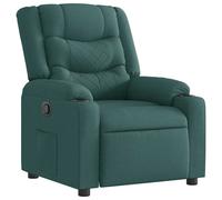 vidaXL Sillón reclinable de tela verde oscuro