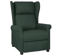 vidaXL Sillón reclinable de tela Multicolor Verde oscuro