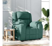 vidaXL Sillón reclinable de tela verde oscuro