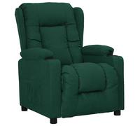 vidaXL Sillón reclinable de tela verde oscuro