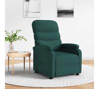 vidaXL Sillón reclinable de tela verde oscuro