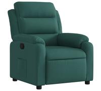 vidaXL Sillón reclinable de tela verde oscuro