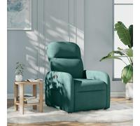 vidaXL Sillón reclinable de tela verde oscuro