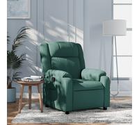 vidaXL Sillón reclinable de tela verde oscuro