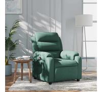 vidaXL Sillón reclinable de tela verde oscuro