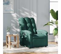 vidaXL Sillón reclinable de tela verde oscuro