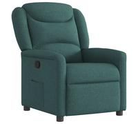 vidaXL Sillón reclinable de tela verde oscuro