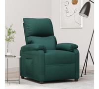 vidaXL Sillón reclinable de tela verde oscuro
