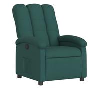 vidaXL Sillón reclinable de tela verde oscuro