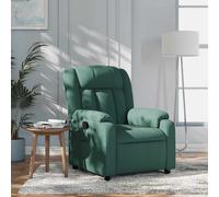 vidaXL Sillón reclinable de tela verde oscuro
