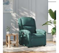 Vidaxl sillón reclinable de tela verde oscuro