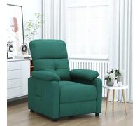 vidaXL Sillón reclinable de tela verde oscuro