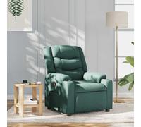 vidaXL Sillón reclinable de tela verde oscuro
