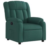 vidaXL Sillón reclinable de tela verde oscuro