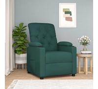 vidaXL Sillón reclinable de tela verde oscuro