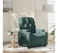 vidaXL Sillón reclinable Tela con respaldo y reposabrazos Verde oscuro