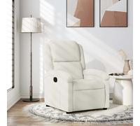 vidaXL Sillón reclinable Relax - Respaldo y reposabrazos, Terciopelo blanco crema