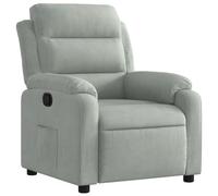 vidaXL Sillón reclinable Butaca relax con respaldo y reposabrazos, terciopelo gris claro