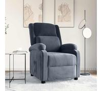 vidaXL Sillón reclinable de terciopelo gris oscuro