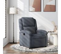 Sillón Reclinable De Terciopelo Gris Oscuro Vidaxl