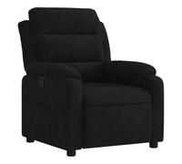 vidaXL Sillón reclinable de terciopelo negro empuje manual