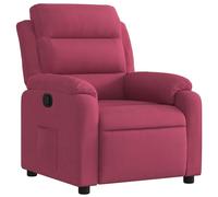 vidaXL Sillón reclinable terciopelo rojo tinto con reposabrazos