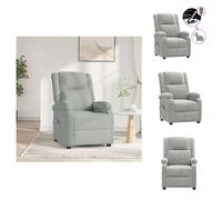 vidaXL Sillón reclinable eléctrico, color gris claro, tapizado en terciopelo - Sillón