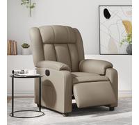 vidaXL Sillón reclinable eléctrico de cuero sintético color capuchino