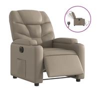 vidaXL Sillón reclinable eléctrico de cuero sintético – color capuchino