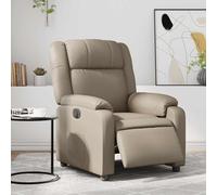Vidaxl sillón reclinable eléctrico de cuero sintético color capuchino