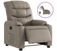vidaXL Sillón reclinable eléctrico de cuero sintético color capuchino