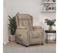 vidaXL Sillón reclinable eléctrico de cuero sintético color capuchino